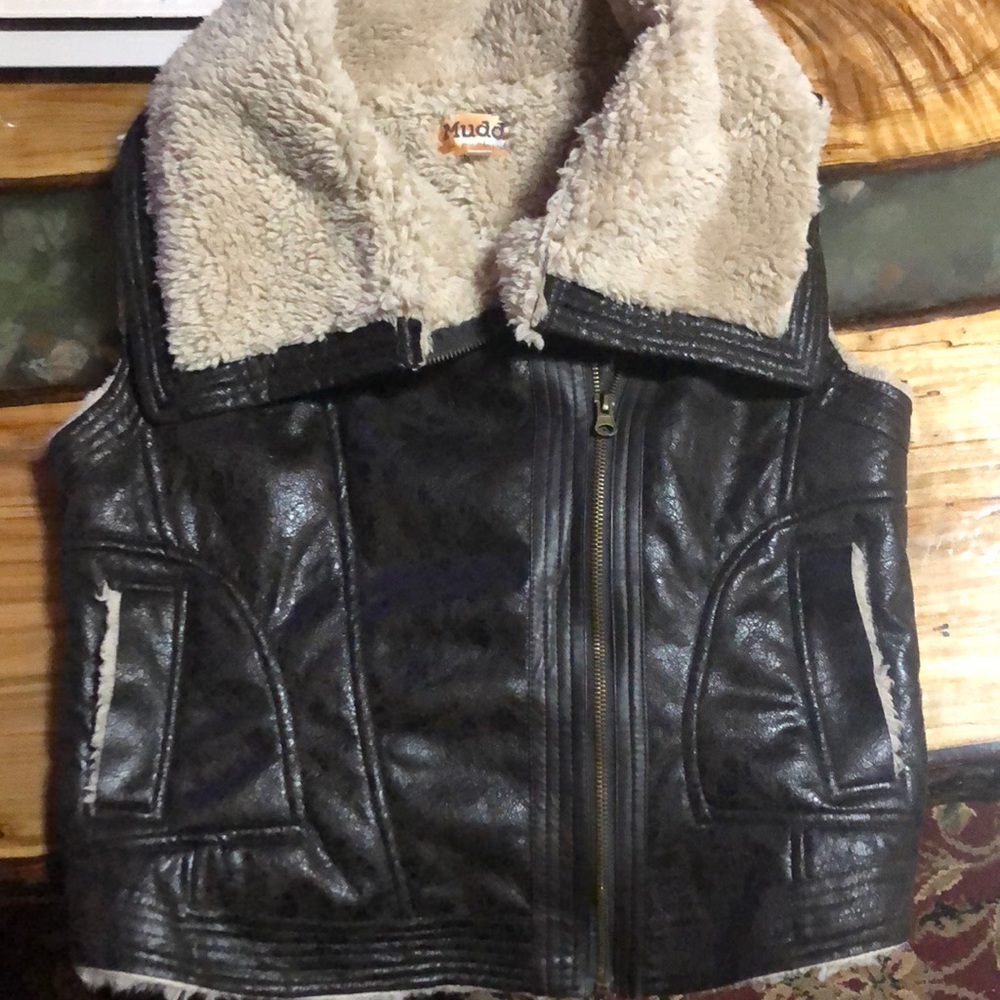 Mudd Faux Fur Leather Vest